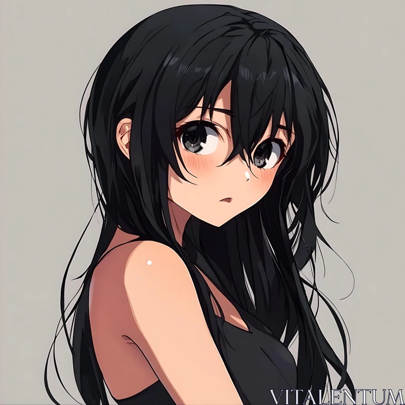 Charming Anime Girl Illustration AI Image