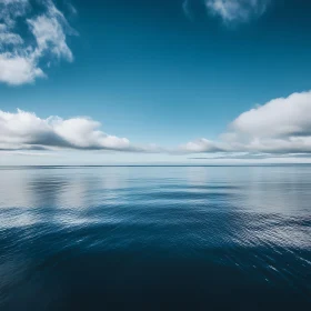 Peaceful Ocean View with Cloudy Sky