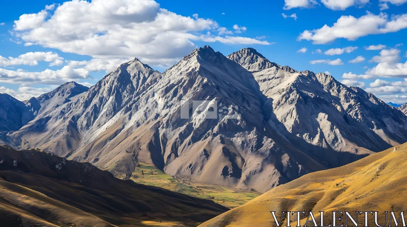 Scenic Mountain Range Landscape AI Image