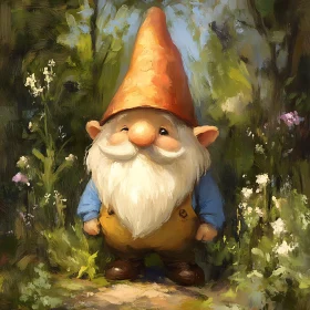 Whimsical Gnome Portrait in Nature