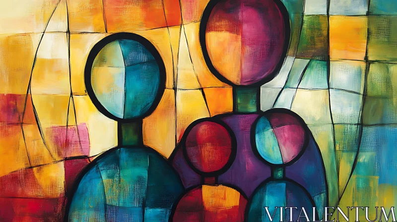 Colorful Geometric Family Abstract AI Image