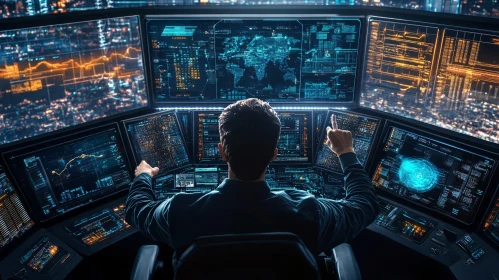 Information Analysis Center With Multiple Monitors