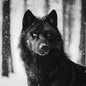 Snowy Wolf Portrait