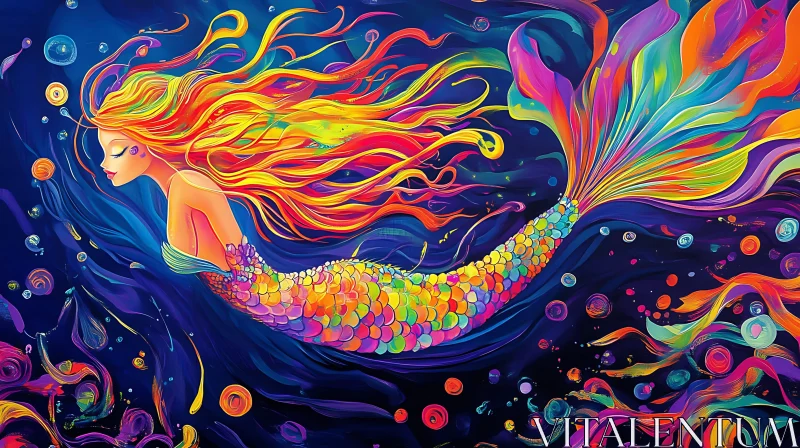 AI ART Vibrant Mermaid Fantasy Art
