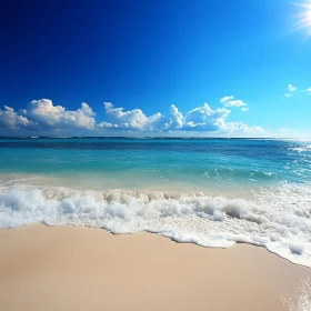 Seascape with Turquoise Water and Sandy Beach