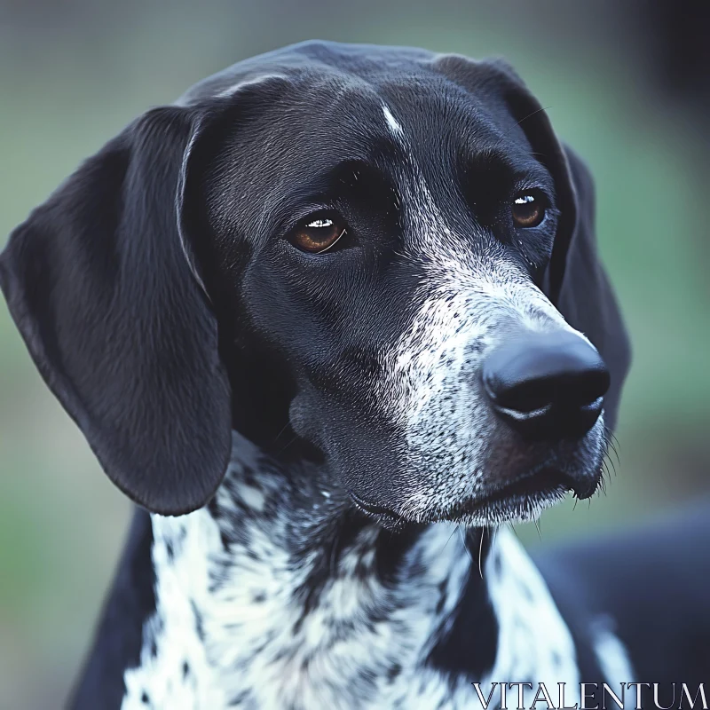 Black and White Dog Portrait AI Image