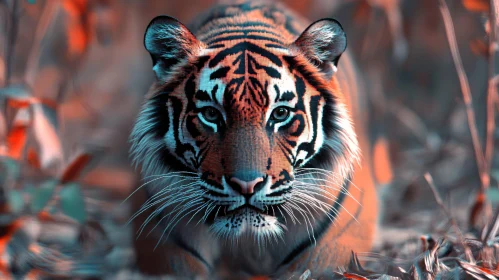 Fierce Tiger Portrait with Jungle Backdrop