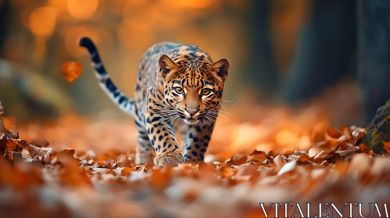 AI ART Wild Cat in Fall Forest