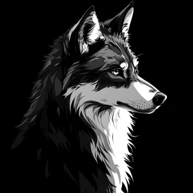 Wolf in Black and White