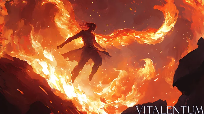 AI ART Fiery Angel Rising