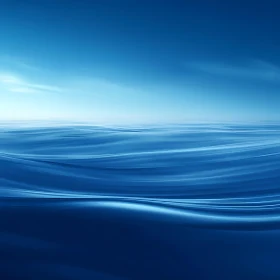 Calm Ocean Waves under a Blue Sky