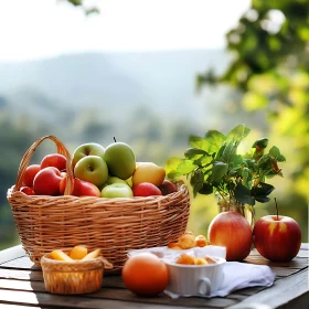 Basket of Apples and Citrus Fruits