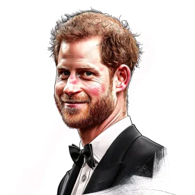 Prince Harry Portrait in Formal Wear