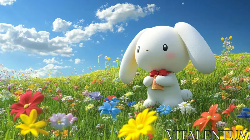 AI ART Bunny in a Sunny Meadow