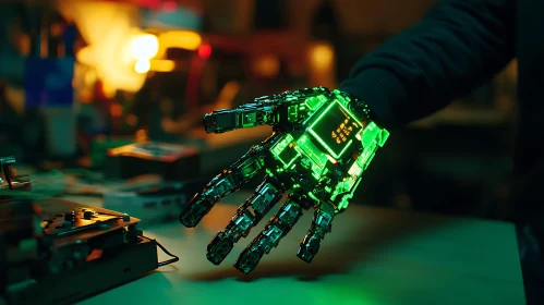 Illuminated Cybernetic Hand