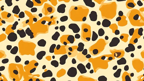 Orange and Black Blot Seamless Pattern