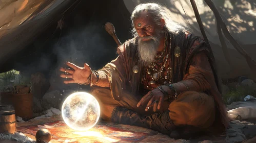 Old Man and Magic Sphere