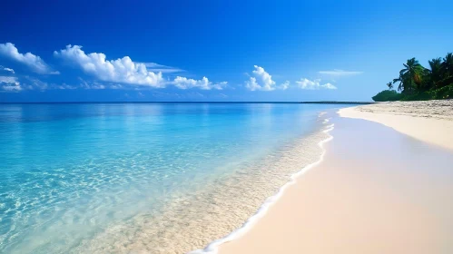 Seascape with Turquoise Water and White Sand