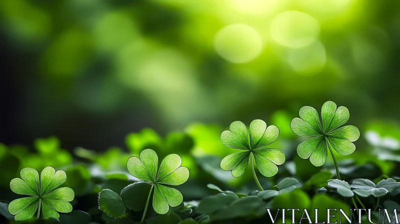 Green Clovers: A Symbol of Luck AI Image