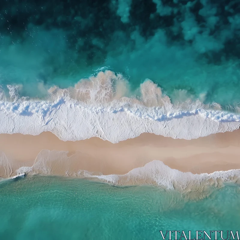 Coastal Serenity: Aerial Beach View AI Image