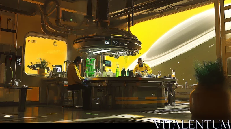 AI ART Scientists in a Space Laboratory