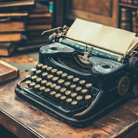 Antique Typewriter with Books