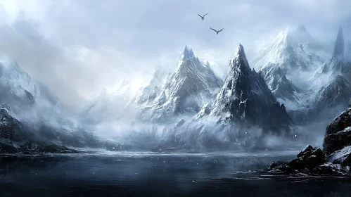 Snowy Mountain Range Serenity