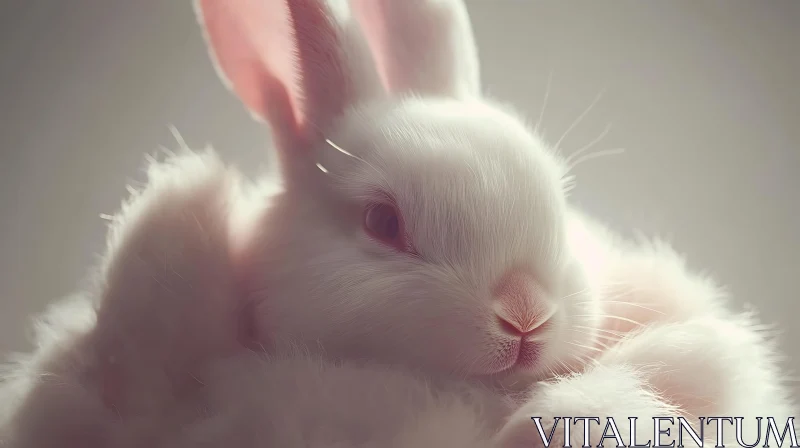 AI ART Gentle Bunny Close-Up