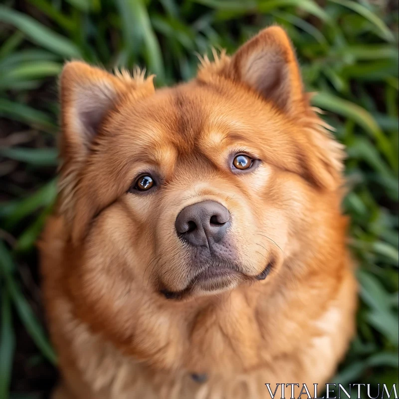 Fluffy Brown Dog Close-up AI Image