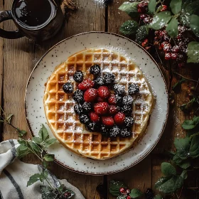 Rustic Waffle Dessert with Fresh Berries