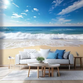 Tranquil Beach Scene Living Room