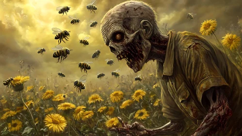 Undead and Bees in Floral Field