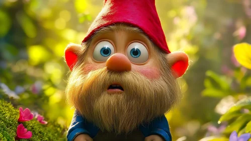 Whimsical Gnome with Wide Eyes