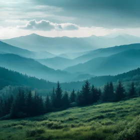 Misty Mountain View: A Tranquil Landscape