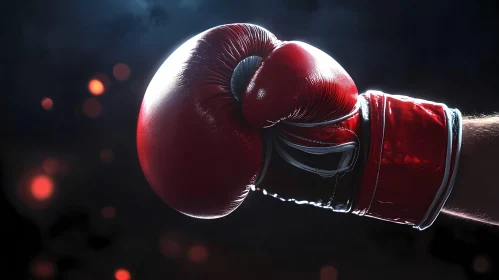 Red Boxing Glove in Motion Captured with Intensity AI Generated Image