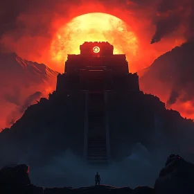 Ancient Temple Silhouette