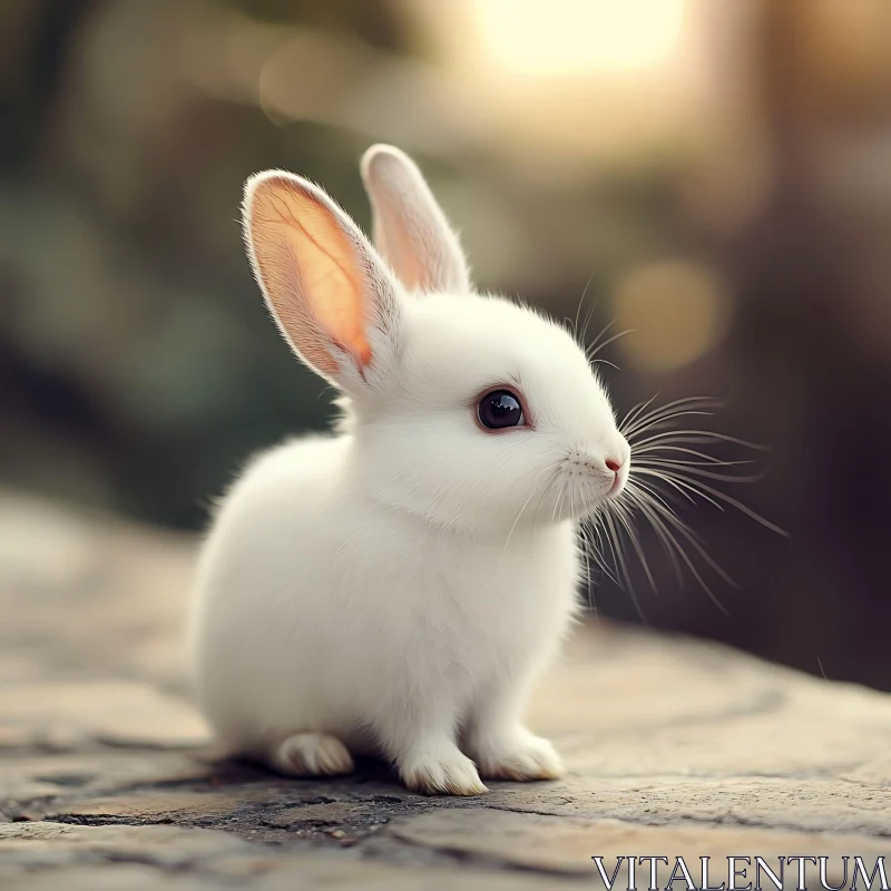 Fluffy White Bunny AI Image