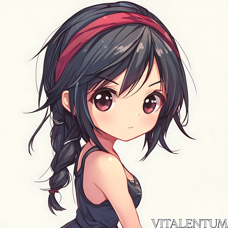 Adorable Anime Girl Portrait AI Image