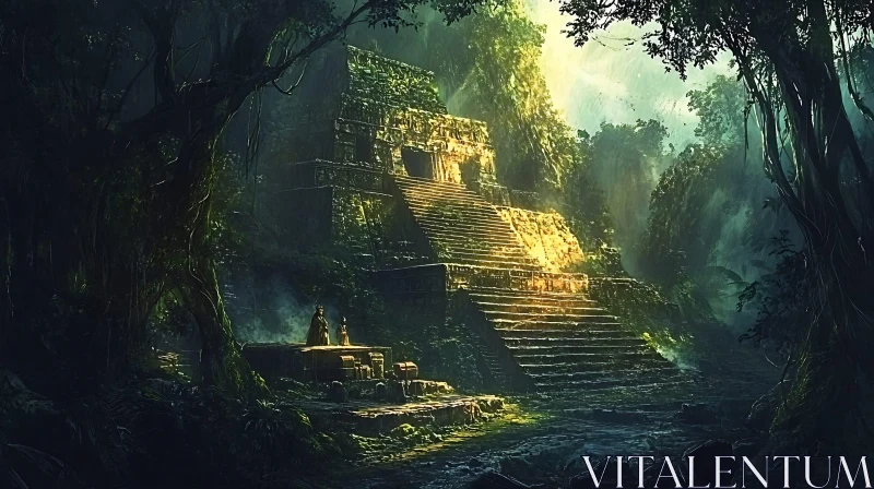 AI ART Lost Temple in Jungle Landscape