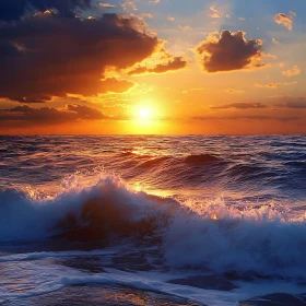 Ocean Sunset Waves