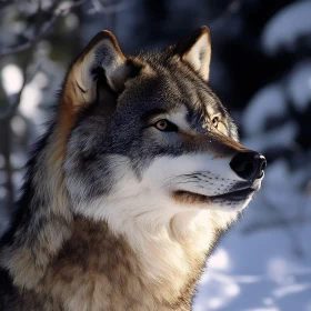 Winter Wolf Close-Up