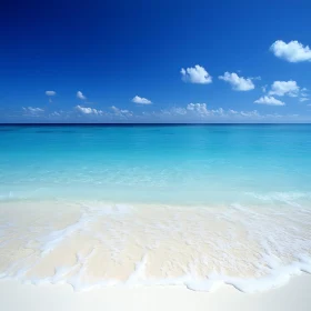 Peaceful Seascape with Blue Sky and Beach