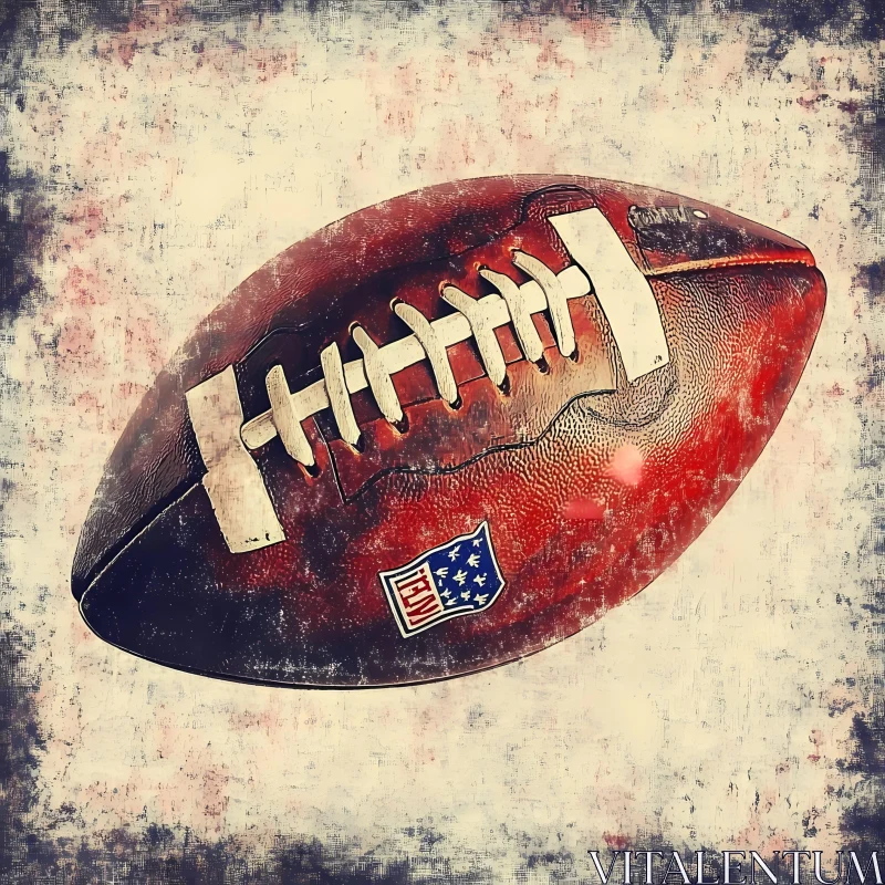 Vintage-Style American Football Image AI Image