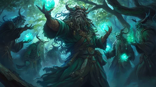 Horned Wizards in Enchanted Forest