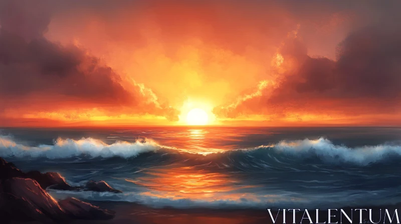 AI ART Majestic Ocean Sunset