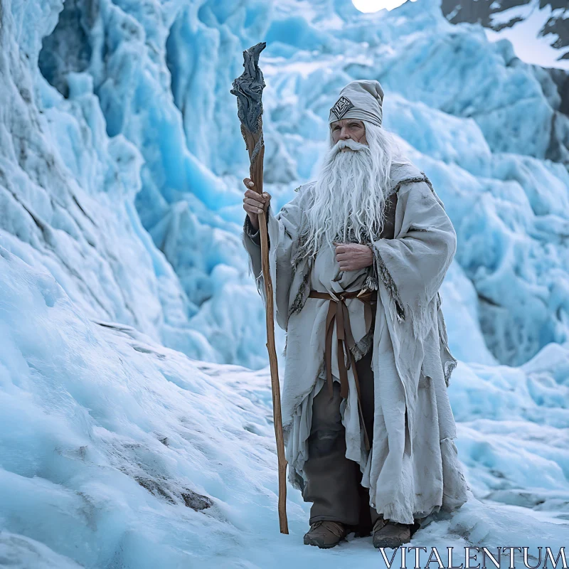 Wizard on Glacier AI Image