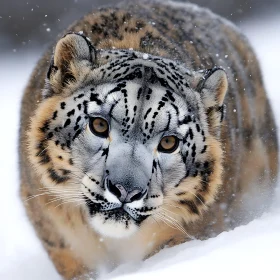 Winter Leopard Close-Up