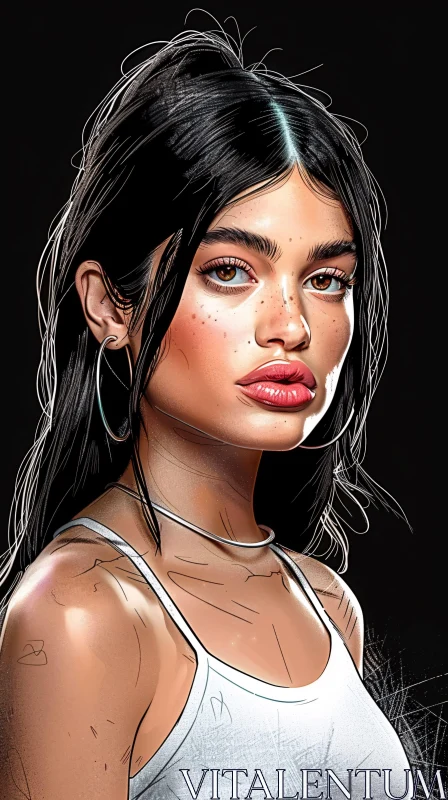 Digital Illustration Featuring Kylie Jenner AI Image