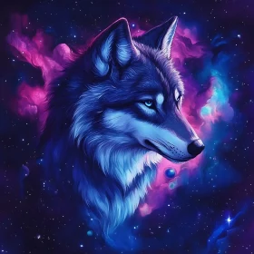 Wolf in Space Art