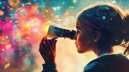 Child Visionary with Telescope